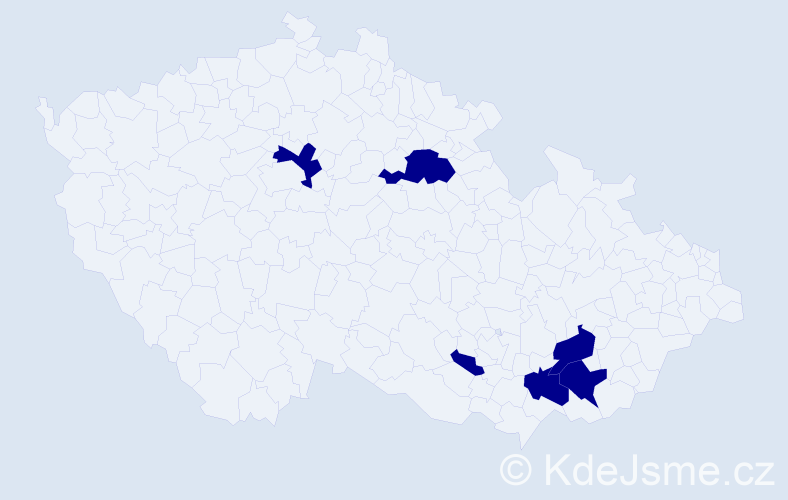 Jméno: 'Raduška', počet výskytů 6 v celé ČR