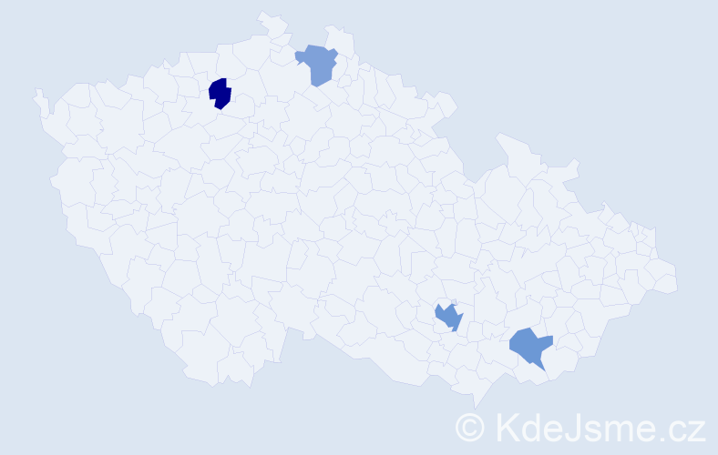 Jméno: 'Gideon', počet výskytů 6 v celé ČR