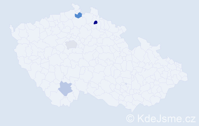 Jméno: 'Ayhan', počet výskytů 5 v celé ČR