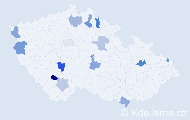 Jméno: 'Adam Josef', počet výskytů 17 v celé ČR