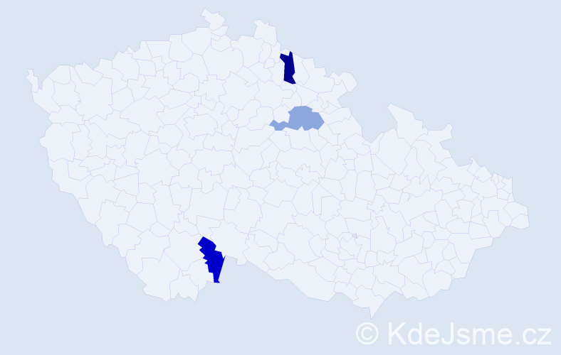 Jméno: 'Lessia', počet výskytů 3 v celé ČR
