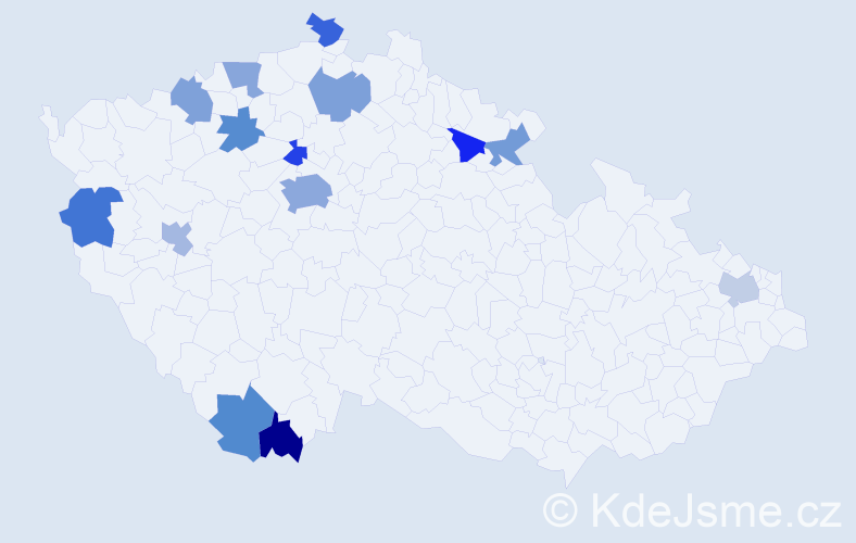Jméno: 'Tri', počet výskytů 20 v celé ČR