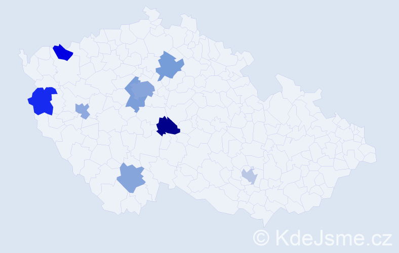 Jméno: 'Tihomir', počet výskytů 14 v celé ČR