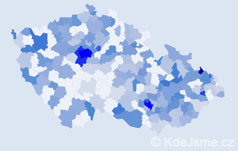 Jméno: 'Sophie', počet výskytů 543 v celé ČR