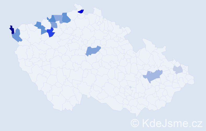 Jméno: 'Kolman', počet výskytů 13 v celé ČR