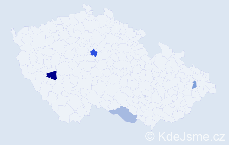 Jméno: 'Anamaria', počet výskytů 4 v celé ČR