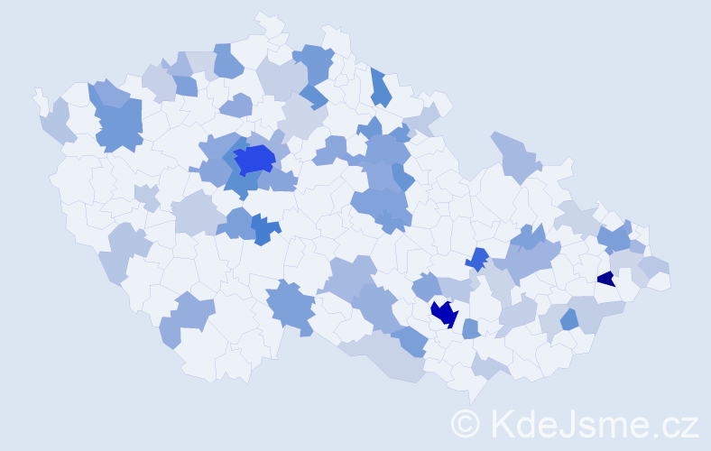 Jméno: 'Maya', počet výskytů 207 v celé ČR