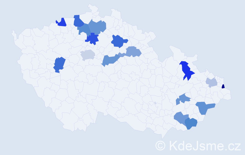Jméno: 'Jakub Daniel', počet výskytů 19 v celé ČR