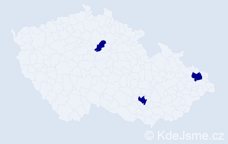 Jméno: 'Hadi', počet výskytů 3 v celé ČR