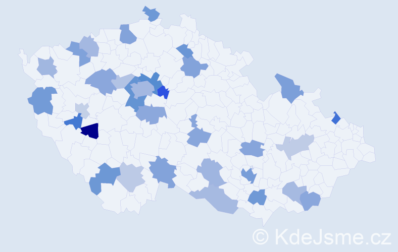 Jméno: 'Sabine', počet výskytů 50 v celé ČR