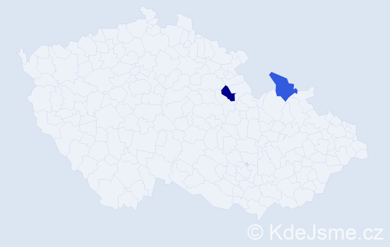 Jméno: 'Kyraco', počet výskytů 2 v celé ČR