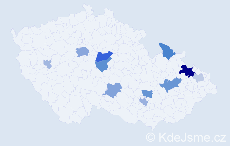Jméno: 'Lumíra', počet výskytů 23 v celé ČR
