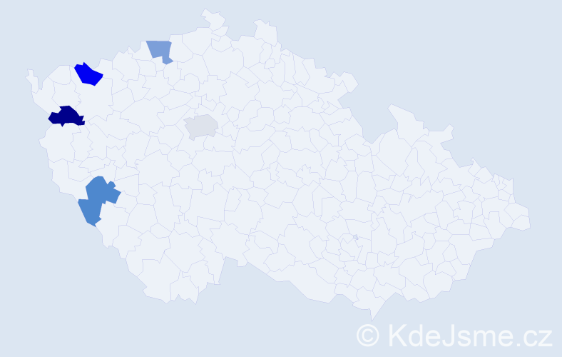 Jméno: 'Johann Peter', počet výskytů 5 v celé ČR