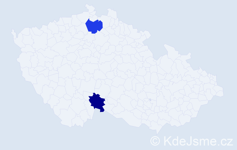 Jméno: 'Anna Klaudie', počet výskytů 2 v celé ČR