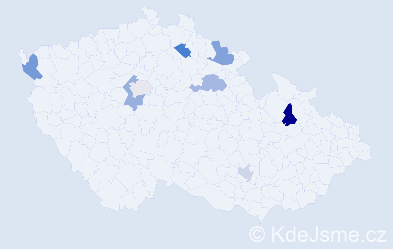 Jméno: 'Adeline', počet výskytů 8 v celé ČR