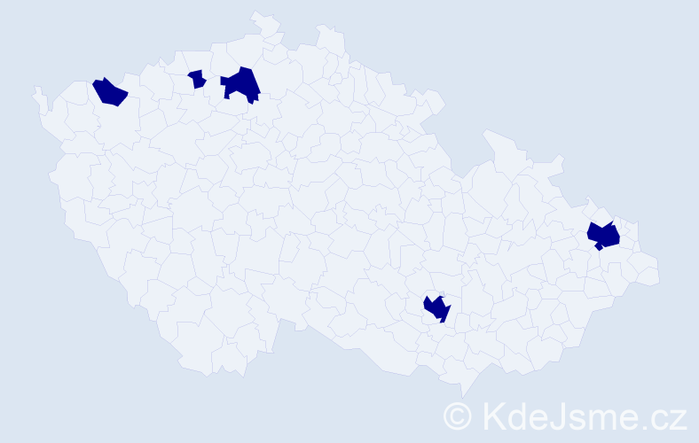 Jméno: 'Dave', počet výskytů 5 v celé ČR