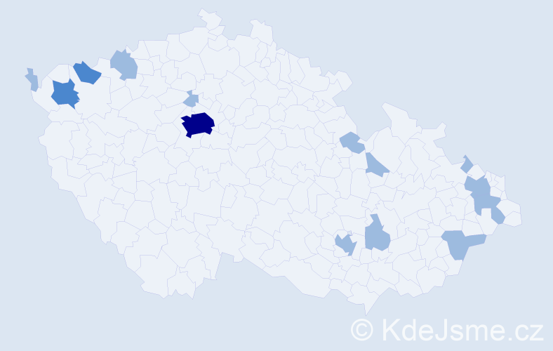 Jméno: 'Kerstin', počet výskytů 19 v celé ČR
