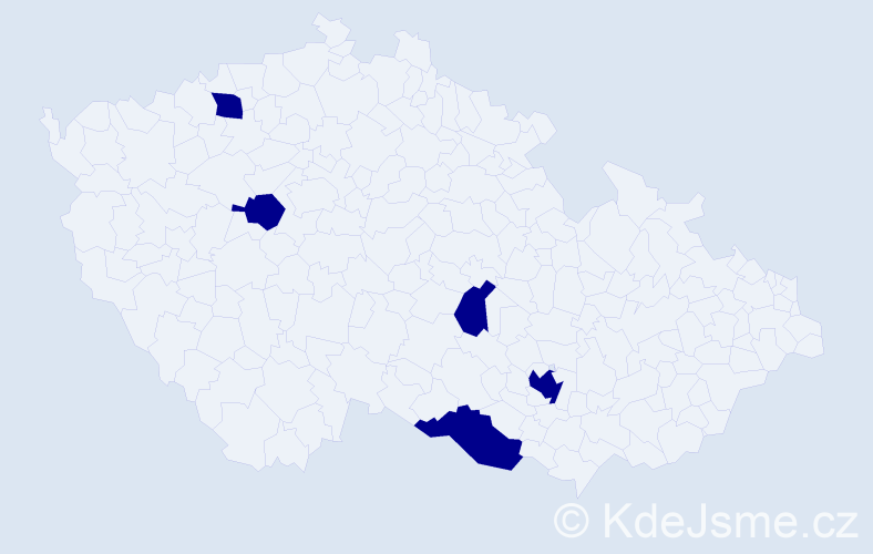 Jméno: 'Leontyna', počet výskytů 5 v celé ČR