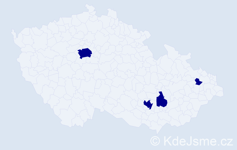 Jméno: 'Stela Marie', počet výskytů 4 v celé ČR