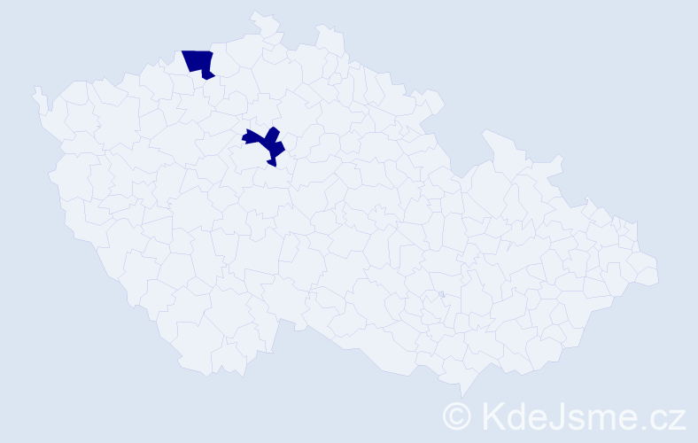 Jméno: 'Wajih', počet výskytů 2 v celé ČR