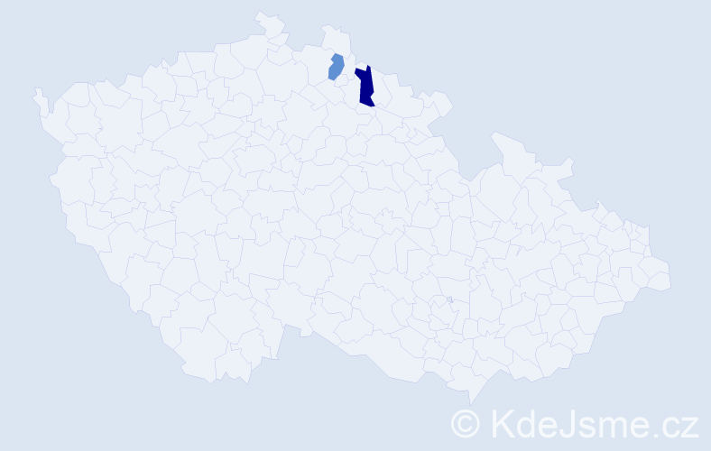 Jméno: 'Sára Zdeňka', počet výskytů 2 v celé ČR