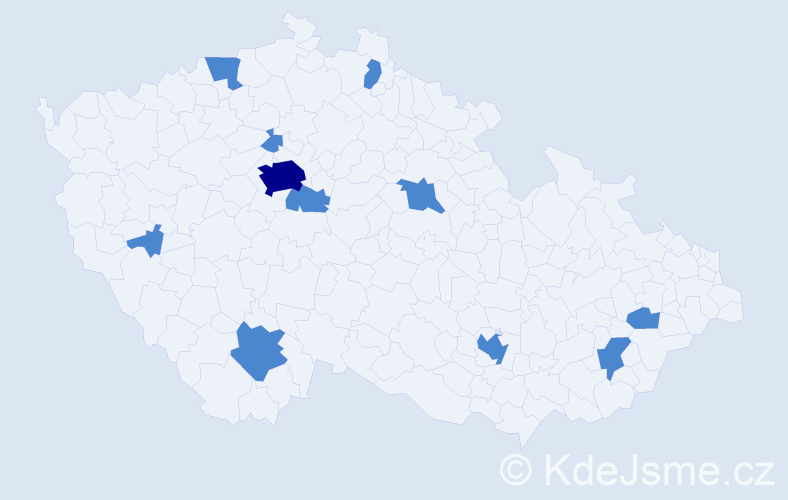 Jméno: 'Damiano', počet výskytů 13 v celé ČR