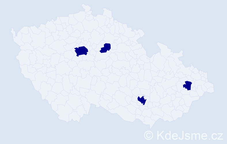 Jméno: 'Kadir', počet výskytů 4 v celé ČR