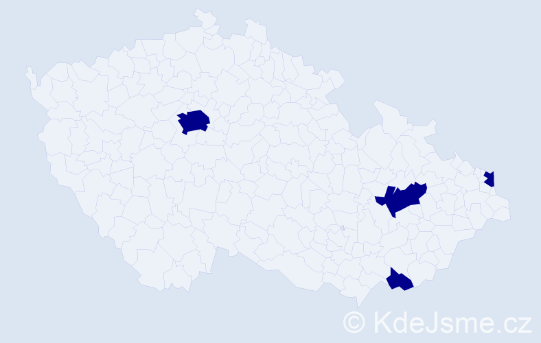 Jméno: 'Magdalini', počet výskytů 4 v celé ČR
