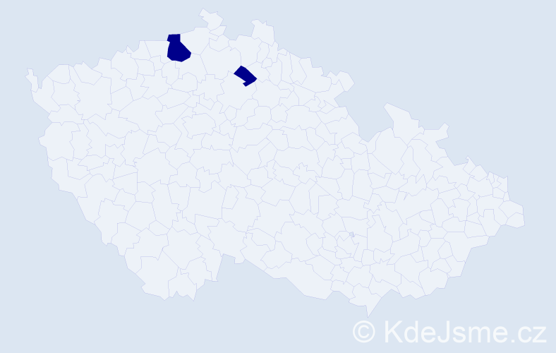 Jméno: 'Tomáš Christian', počet výskytů 2 v celé ČR