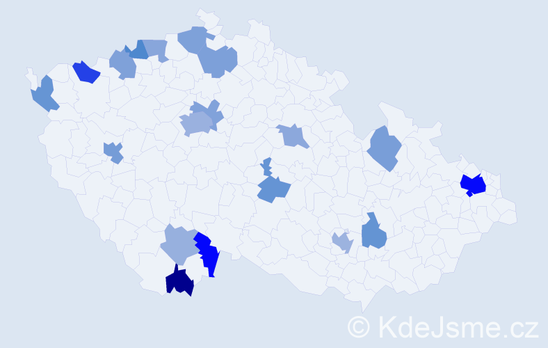 Jméno: 'Ngoc Tu', počet výskytů 33 v celé ČR