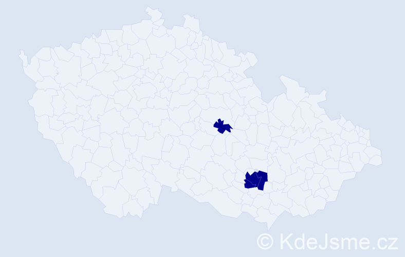 Jméno: 'Kristopher', počet výskytů 3 v celé ČR