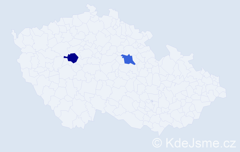 Jméno: 'Raudel', počet výskytů 2 v celé ČR