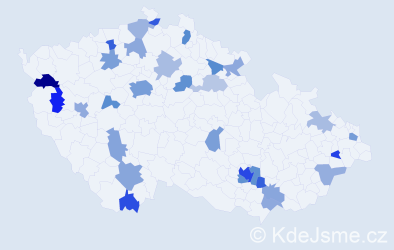 Jméno: 'Marc', počet výskytů 61 v celé ČR
