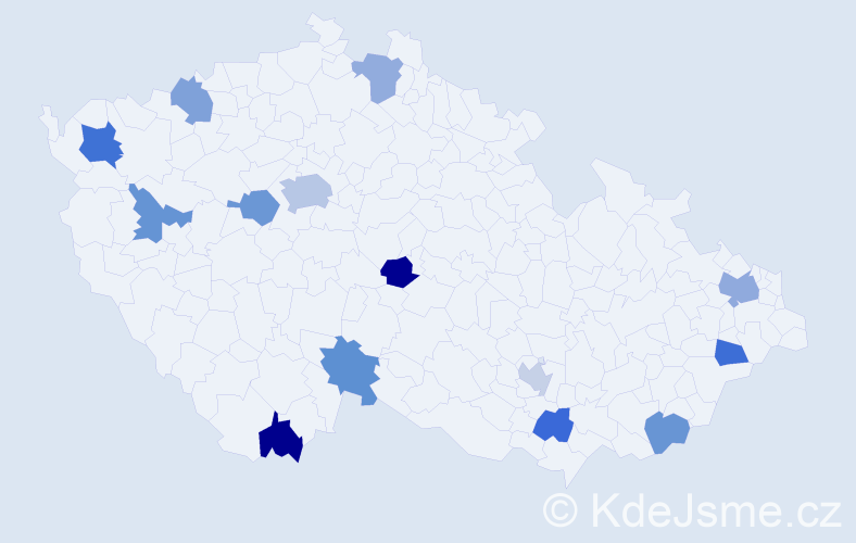 Jméno: 'Niklas', počet výskytů 19 v celé ČR