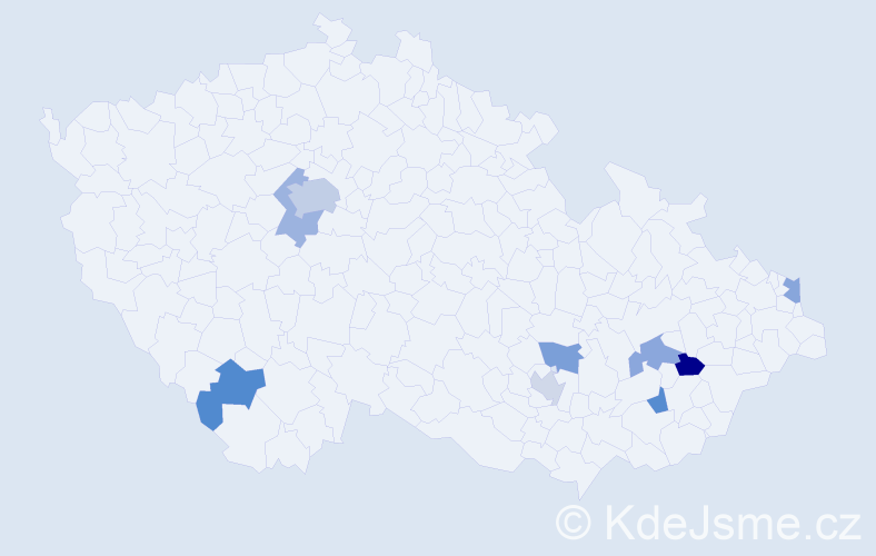 Jméno: 'Ariadna', počet výskytů 12 v celé ČR