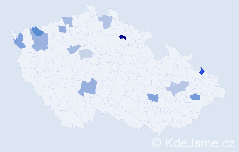 Jméno: 'Phung', počet výskytů 17 v celé ČR