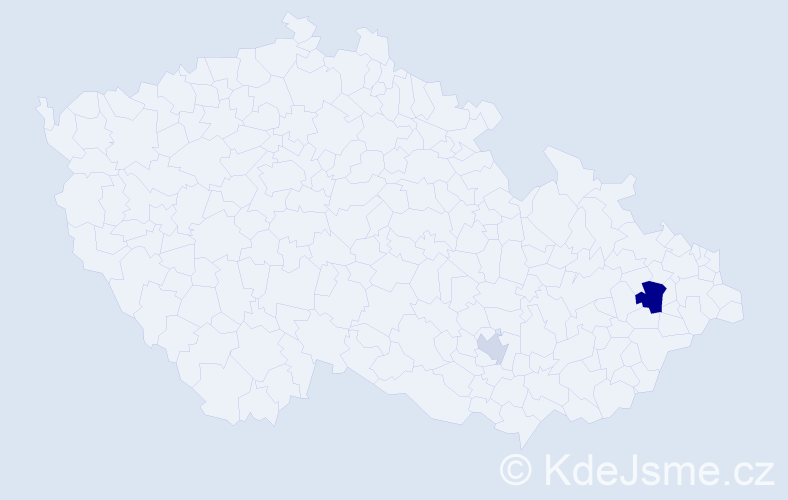 Jméno: 'Palmíra', počet výskytů 4 v celé ČR