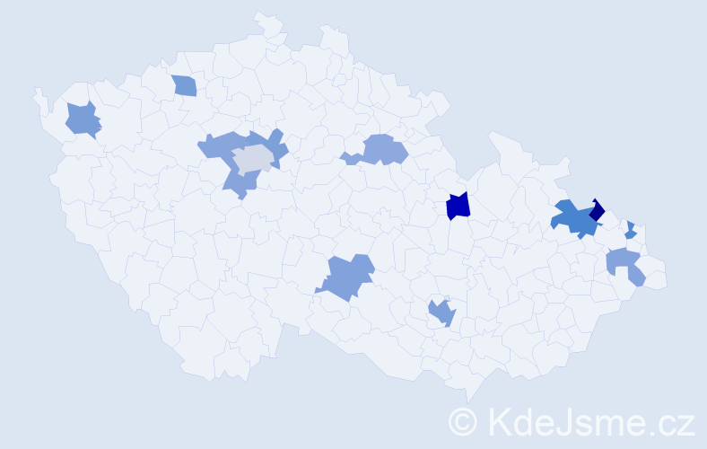 Jméno: 'Megan', počet výskytů 18 v celé ČR