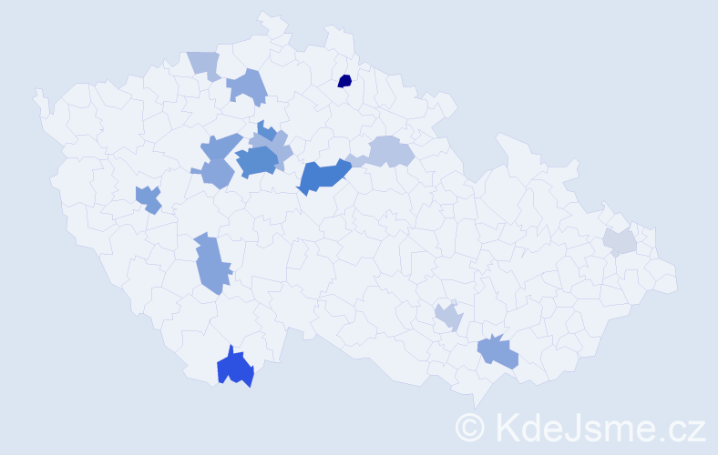 Jméno: 'Ihar', počet výskytů 44 v celé ČR