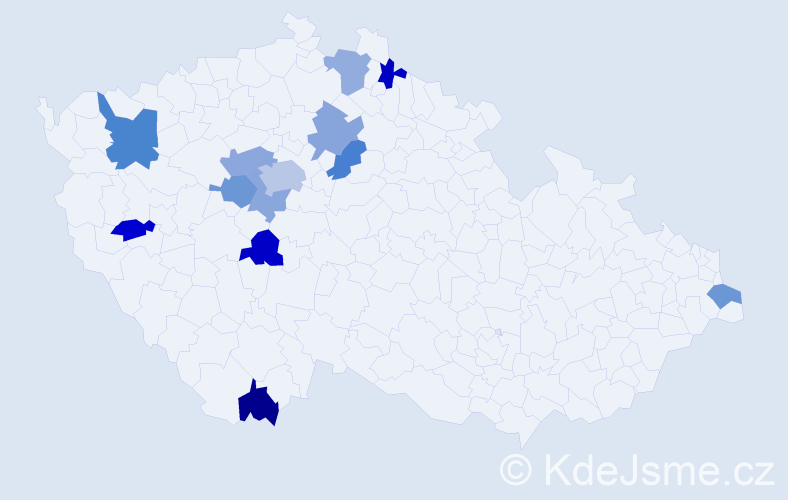 Jméno: 'Vadym', počet výskytů 17 v celé ČR