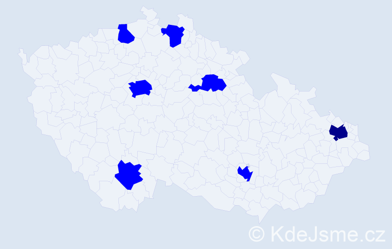 Jméno: 'Kien Cuong', počet výskytů 8 v celé ČR