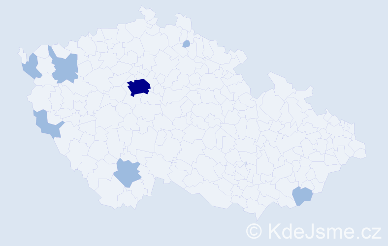 Jméno: 'Thiet', počet výskytů 10 v celé ČR