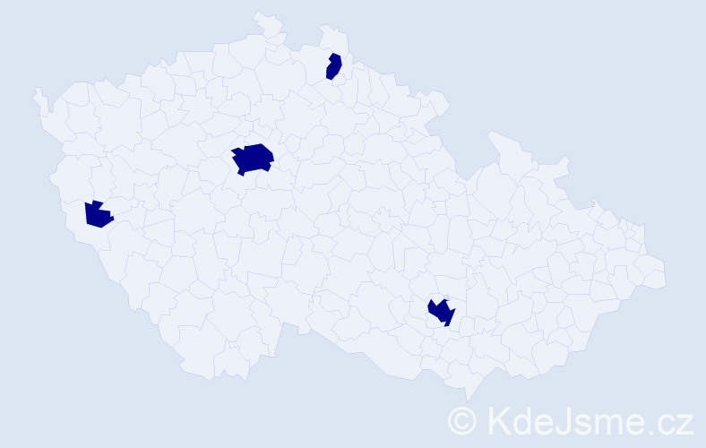 Jméno: 'Nexhat', počet výskytů 4 v celé ČR
