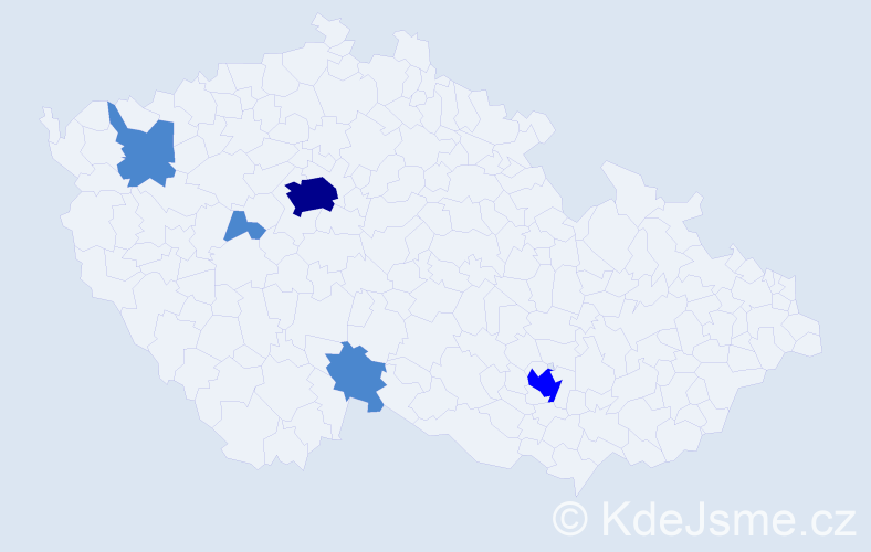 Jméno: 'Saba', počet výskytů 8 v celé ČR