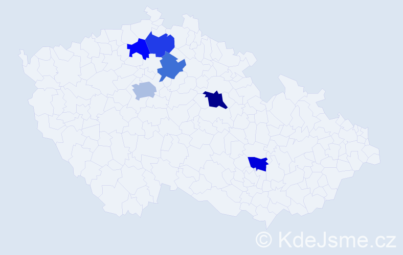 Jméno: 'Odontuya', počet výskytů 8 v celé ČR