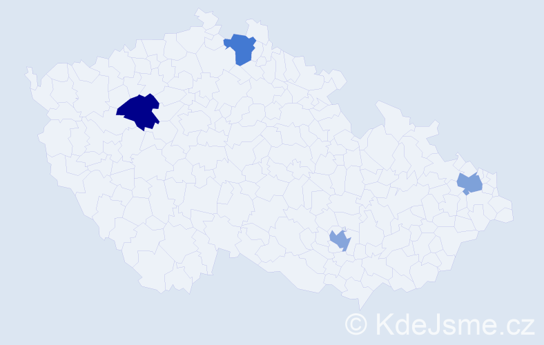Jméno: 'Kryštof Robert', počet výskytů 4 v celé ČR
