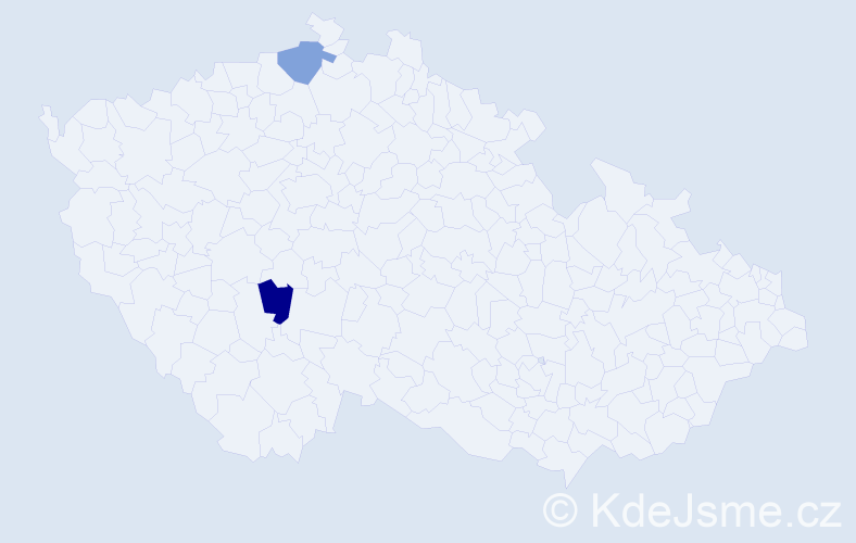 Jméno: 'Dinh Thien', počet výskytů 2 v celé ČR