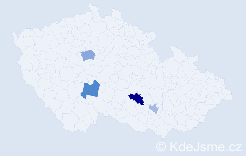 Jméno: 'Benjamin Josef', počet výskytů 7 v celé ČR