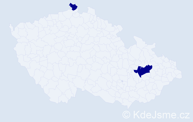 Jméno: 'Teresa Barbara', počet výskytů 2 v celé ČR