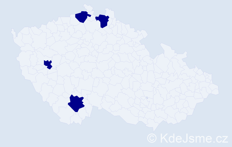Jméno: 'Phien', počet výskytů 4 v celé ČR